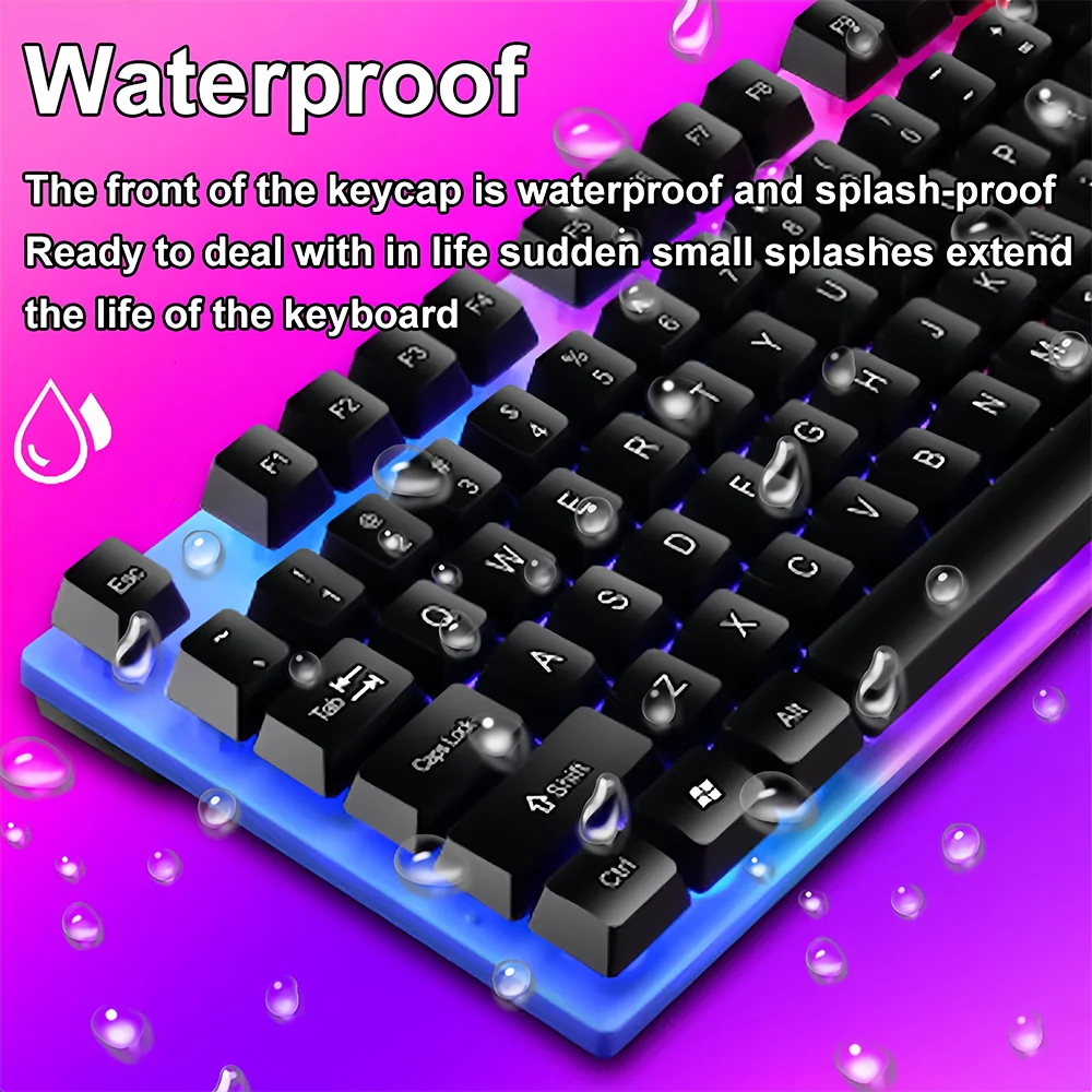104 key Backlit Mechanical Keyboard Wired Gaming Keyboard waterproof Luminous keyboard And Mouse Set for Gamer PC Laptop Office