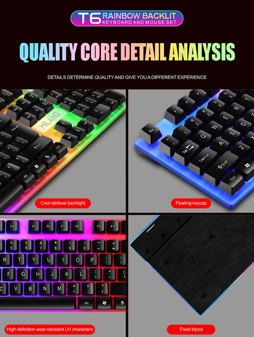 104 key Backlit Mechanical Keyboard Wired Gaming Keyboard waterproof Luminous keyboard And Mouse Set for Gamer PC Laptop Office