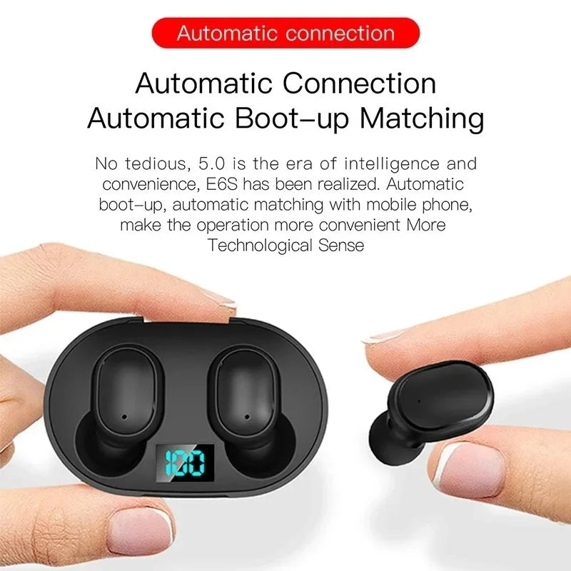 E6S TWS Wireless Headphones Sports Waterproof Bluetooth 5.0 Earphone  Stereo Headset with Microphone for Iphone Xiaomi Vivo Oppo