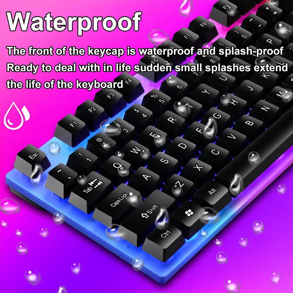 104 key Backlit Mechanical Keyboard Wired Gaming Keyboard waterproof Luminous keyboard And Mouse Set for Gamer PC Laptop Office