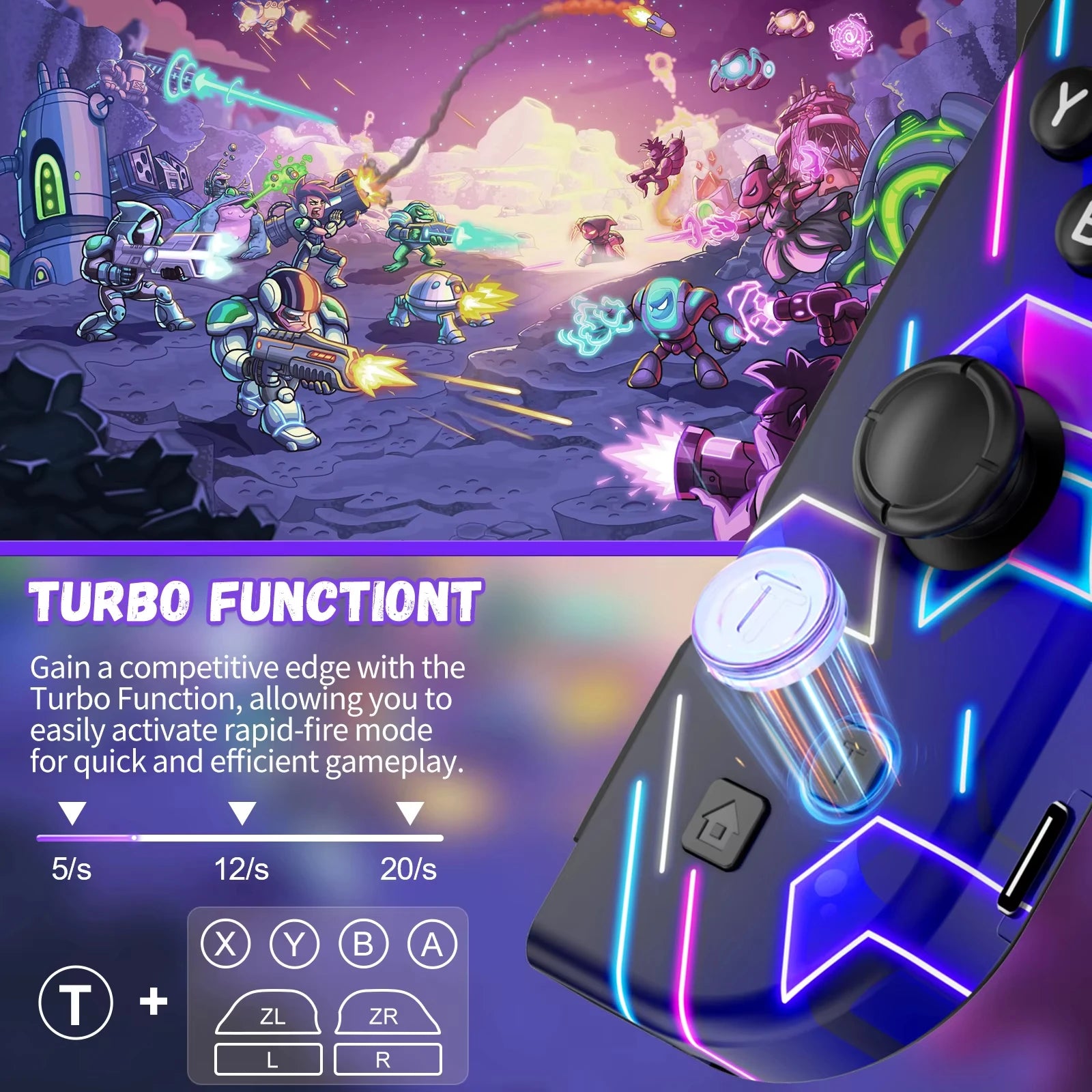 For Nintendo Switch/Oled/Lite Joycons Wireless Controller Gaming Accessories With 6-Axis Gyro Turbo Vibration Wake-Up Bluetooth