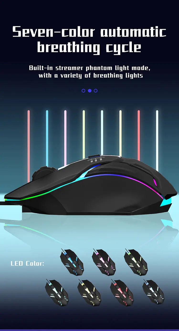 1 PC ITLY M01 Sports LED Luminous Backlit USB Wired Gaming Mouse for Desktop PC Laptop Office Computer Gaming Mouse