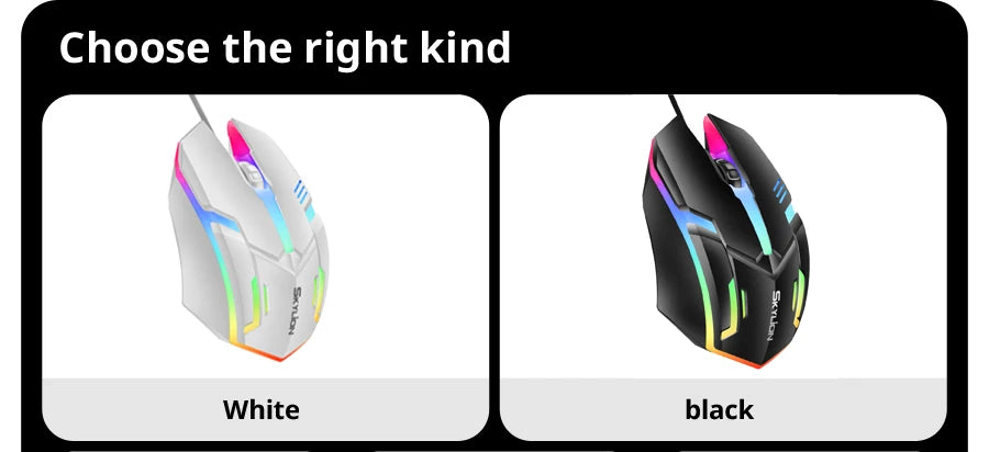 F1 Wired 3 Keys Mouse Colorful Lighting Gaming and Office For Microsoft Windows and Apple IOS System