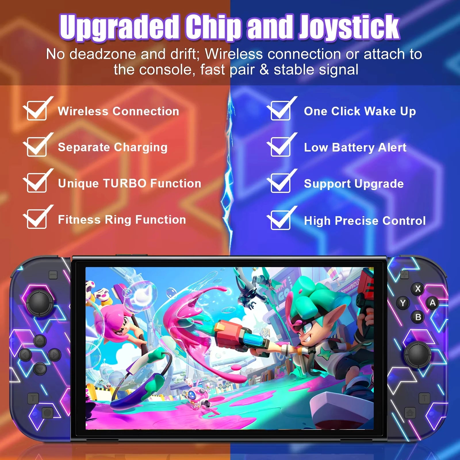 For Nintendo Switch/Oled/Lite Joycons Wireless Controller Gaming Accessories With 6-Axis Gyro Turbo Vibration Wake-Up Bluetooth