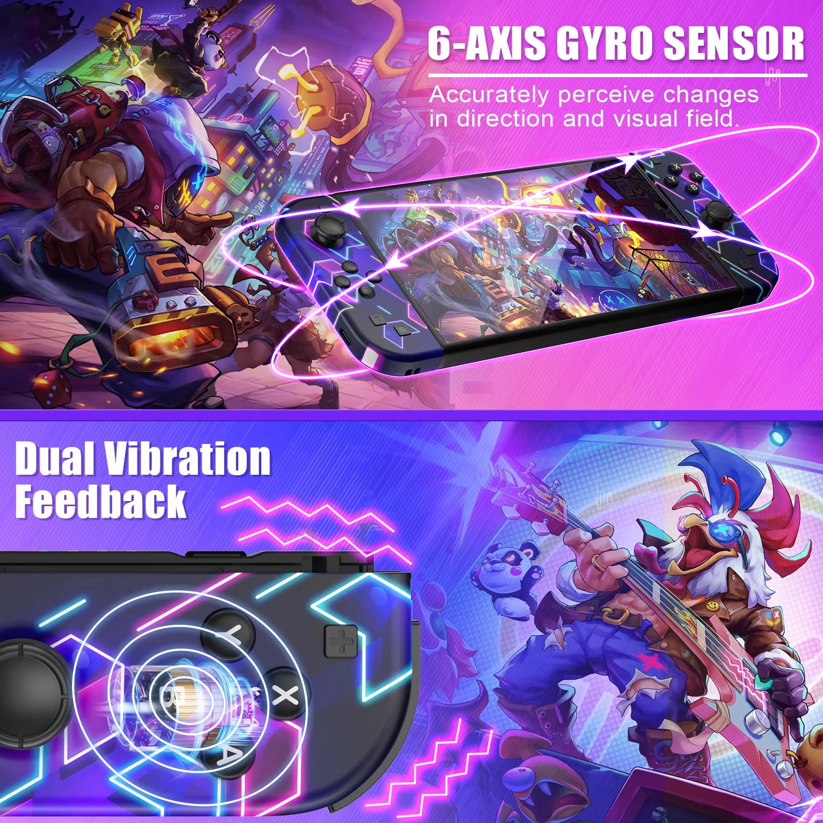 For Nintendo Switch/Oled/Lite Joycons Wireless Controller Gaming Accessories With 6-Axis Gyro Turbo Vibration Wake-Up Bluetooth